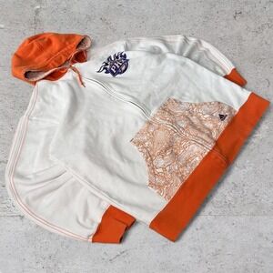 Mens vintage White embroidered graphic print Phoenix Suns NBA Cotton hoodie
